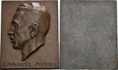 München Einseitige bronzierte Bleiplakette v. J. Bernhart, auf den Münchner Kunstmaler Emanuel Michel -