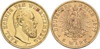 Württemberg 5 Reichsmark F, Stuttgart Karl, 1864-1891 -