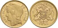Chile 5 Pesos, Santiago Republik -