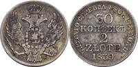 Russland 2 Zlote (30 Kopeken) MW, Warschau Nikolaus I. von Russland, 1825-1855, Prägung für Polen. -