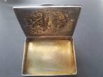 Deutsches Reich Silber Dose mit Deckel um 1890 Liebespaar mit 3 Musikanten 98x73x15mm VF