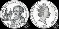 Cook Islands 50 DOLLARS 1991 50 DOLLARS PROOF - Marquis de Lafayette Proof 43.35 £  +  13.44 £ shipping
