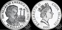 Cook Islands 50 DOLLARS 1990 50 DOLLARS – Mark Twain Proof 43.35 £  +  13.44 £ shipping
