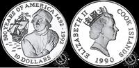Cook Islands 10 DOLLARS 1990 10 DOLLARS - Christopher Columbus Proof 17.34 £  +  13.44 £ shipping