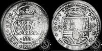 Spain 1713 2 REALES – Carlos III “The Pretender” – BARCELONA MBC- / VF-