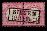 Deutsches Reich Deutsches Reich 19 gestempelt waagerechtes Paar, R2 Siegen MiNr. 19 gestempelt waagerechtes Paar, R2 Siegen -