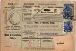 Deutsches Reich 87II, 95I auf Brief Paketkarte nach Constantinopel -