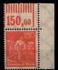 Deutsches Reich Deutsches Reich 189W OR postfrisch 1/11/1 vom Eckrand MiNr. 189W OR postfrisch 1/11/1 vom Eckrand -