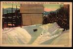 Olympische Spiele 1932 Lake Placid Postkarte Bob Rennen gebraucht -