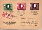Deutsches Reich 845, 847-48 auf Brief als Mischfrankatur portogerecht -