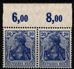 Deutsches Reich Deutsches Reich 87 II c P OR postfrisch Paar, geprüft Jäschke BPP MiNr. 87 II c P OR postfrisch Paar, geprüft Jäschke BPP -