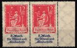 Deutsches Reich Deutsches Reich 234 VI postfrisch untere Hand mit Taschentuch MiNr. 234 VI postfrisch untere Hand mit Taschentuch -
