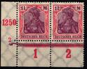 Deutsches Reich Deutsches Reich 198 PN postfrisch Paar vom Eckrand PN 2 MiNr. 198 PN postfrisch Paar vom Eckrand PN 2 -