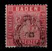 Baden Baden 12 gestempelt leichte Mängel, winzige falzhelle Stelle MiNr. 12 gestempelt leichte Mängel, winzige falzhelle Stelle -