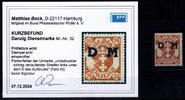 Danzig Dienstmarken Danzig Dienstmarken 32 PF postfrisch Kurzbefund Bock BPP, PF auf Urmarke MiNr. 32 PF postfrisch Kurzbefund Bock BPP, PF auf Urma -