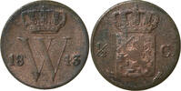 Nederland ½ Cent ½ Cent 1843 Willem II 1840-1849 J. P. Schouberg -