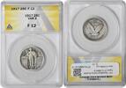 US Quarter 1917 Standing Liberty Silver Quarter Type 2 F12 ANACS None -