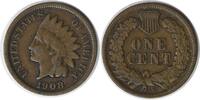 US Cent 1908-S Indian Cent F Uncertified #1017 None -