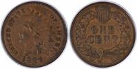 US Cent 1886 Indian Cent Variety 1 VF Uncertified None -