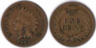 US Cent 1908-S Indian Cent VF Uncertified #1003 None -