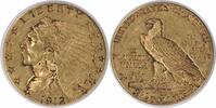 US Two and a Half Dollar 1912 $2.50 Gold Indian AU Uncertified #1057 None -