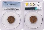 US Cent 1907 Indian Cent MS62RB PCGS None -