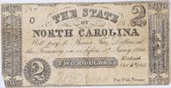 US Two Dollar $2 State Bank of North Carolina CR-13 VF Uncertified -
