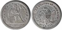 US Quarter 1856-S Liberty Seated Silver Quarter VF Uncertified #945 None -