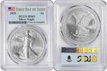 US Dollar 2025 $1 American Silver Eagle MS69 First Day of Issue PCGS First Day of Issue -