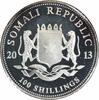 US 2013 Somalia 100 Shillings Silver Elephant Proof Uncertified -