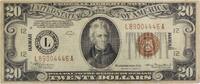 US Twenty Dollar 1934A $20 World War II Emergency Federal Reserve Note San Francisco - Hawaii FR2305 F Uncertified -