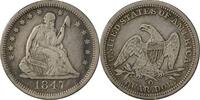 US Quarter 1847-O Liberty Seated Quarter Choice VF Uncertified #145 None -