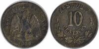 US 1886 Zs S Mexico 10 Centavos KM403.10 VF Uncertified #1056 -