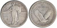 US Quarter 1917-S Standing Liberty Silver Quarter Type 1 VF Uncertified #1208 None -