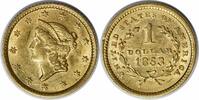 US Dollar 1853 $1 Gold Type 1 AU58 Uncertified #120 None -