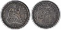 US Dime 1864-S Liberty Seated Silver Dime EF Uncertified #928 None -