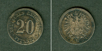 Deutsches Kaiserreich 20 Pfennige DEUTSCHES REICH 20 Pfennig 1876 A (J.5) vz-st -