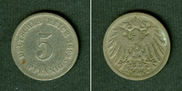 Deutsches Kaiserreich 5 Pfennige DEUTSCHES REICH 5 Pfennig 1892 E (J.12) s-ss selten -