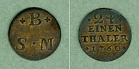 Altdeutschland 1/24 Taler Braunschweig Wolfenbüttel (Groschen) 1760 IDB ss+ -