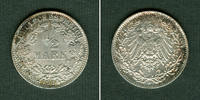 Deutsches Kaiserreich Mark Deutsches Reich 1/2 1914 D (J.16) f.vz selten -