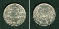 Deutsches Kaiserreich Mark Deutsches Reich 1/2 1911 F (J.16) vz-st -