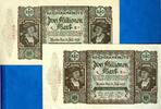 Banknoten 2.000.000 Mark Lot: Deutsche Reichsbank 2x Banknote 2 Mio. Mark 1923 Ro.89 III+ -