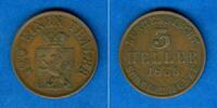Altdeutschland 3 Heller Hessen Kassel 1866 ss+ -