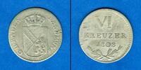 Altdeutschland 6 Kreuzer Baden 1808 ss selten -