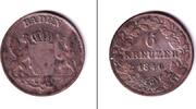 Altdeutschland 6 Kreuzer Baden 1840 f.ss -