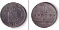 Altdeutschland 1 Groschen Sachsen 1 Neugroschen (10 Pfennige) 1855 F ss+ -