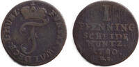 Altdeutschland 1 Pfennig Waldeck 1 Pfennig 1780 s-ss -