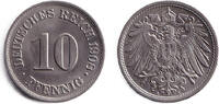 Deutsches Kaiserreich 10 Pfennig DEUTSCHES REICH 10 Pf. 1908 A (J.13) f.st PRACHT -
