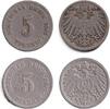 Deutsches Kaiserreich 5 Pfennig 1895-1897 Lot: DEUTSCHES REICH 2x 5 Pf. ... 8.50 £  +  8.58 £ shipping
