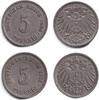 Deutsches Kaiserreich 5 Pfennig 1909-1915 Lot: DEUTSCHES REICH 2x 5 Pf. ... 11.10 £  +  8.58 £ shipping